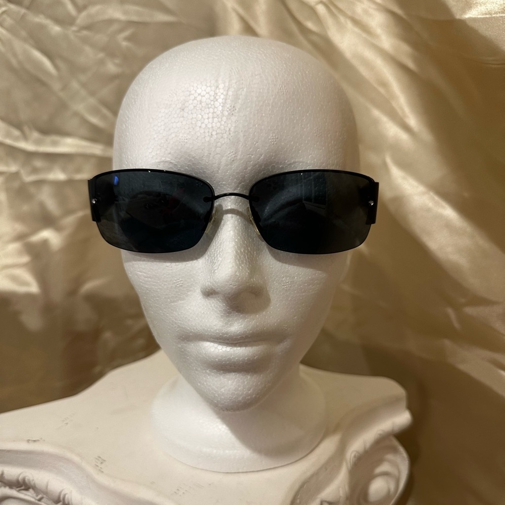 Chanel 4117 Rimless Crystal Rhinestone CC Y2K Sunglasses in Black Silver Hue - Picture 10 of 16